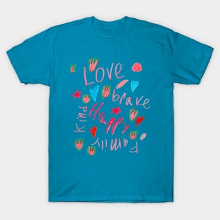 Positive Words by Eva - Homeschool Art Class 2021/22 Art Supplies Fundraiser T-Shirt